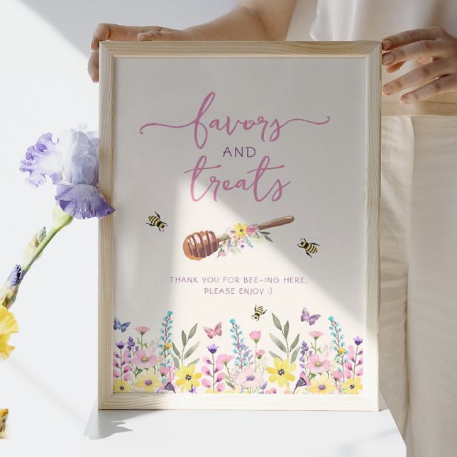 A Little Honey Baby Shower Favors & Treats Sign Poster (Von Creator hochgeladen)