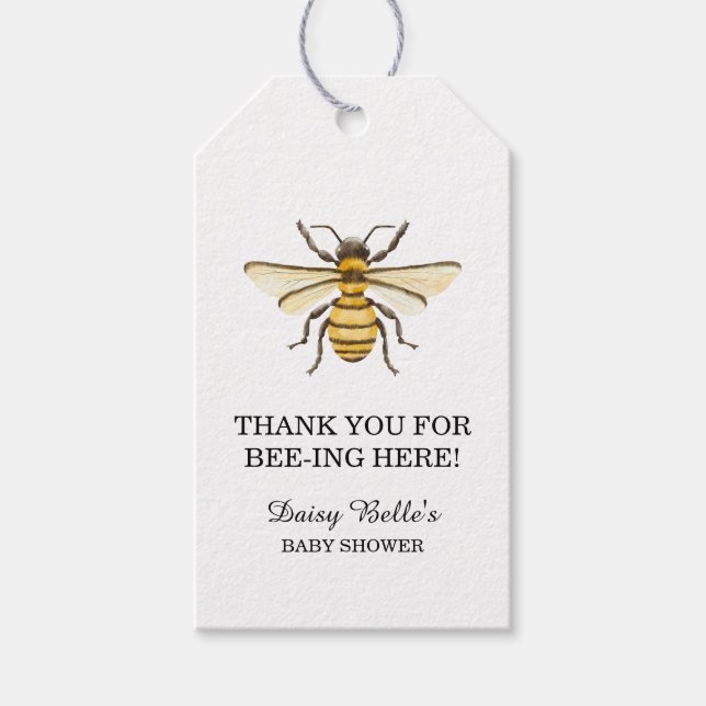 A little Honey Is On The Way Baby Shower Geschenkanhänger (Vorderseite)