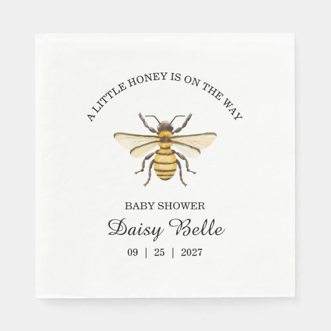 A little Honey Is On The Way Baby Shower Napkins Serviette (Vorderseite)