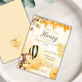 A Little Honey On Way Bee Bear Floral Baby Shower Einladung