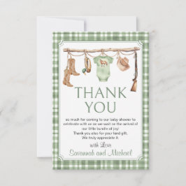 A Little Hunter Is On The Way Baby Shower Dankeskarte