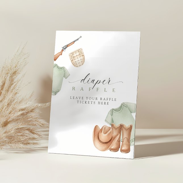 A little hunter is on the way baby shower diaper sockelschild (hunting diaper raffle sign)