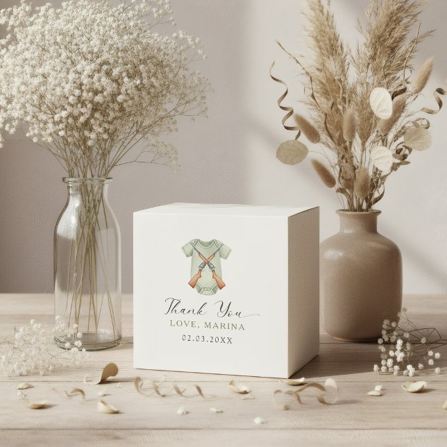 A little hunter is on the way baby shower  geschenkschachtel (hunting favor box)