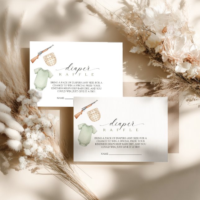 A little hunter is on the way diaper raffle begleitkarte (a little hunter is on the way diaper raffle card
)