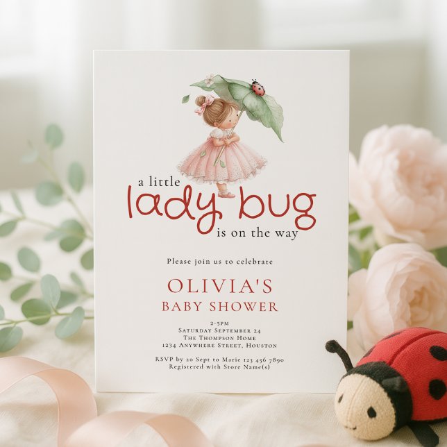 A Little Lady Bug Baby Shower Einladung (Von Creator hochgeladen)