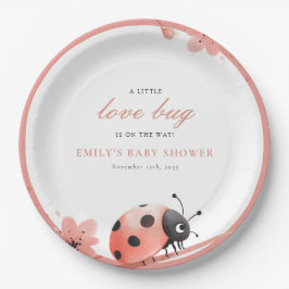 A Little Love Bug Is On The Way Baby Shower Pappteller