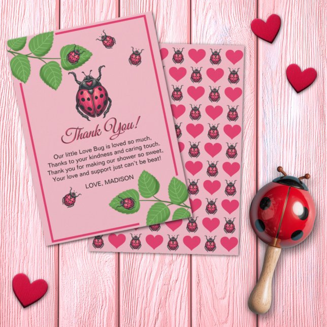 A Little Love Bug Is On The Way Ladybug Dankeskarte (Von Creator hochgeladen)