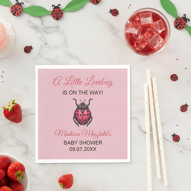 A Little Love Bug Is On The Way Ladybug Serviette (Von Creator hochgeladen)