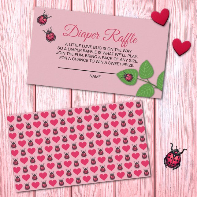 A Little Love Bug Ladybug Diaper Raffle Begleitkarte (Von Creator hochgeladen)