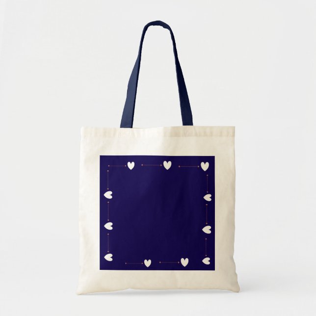 A Little Love For You – Navy Heart Tote Bag Tragetasche (Vorne)
