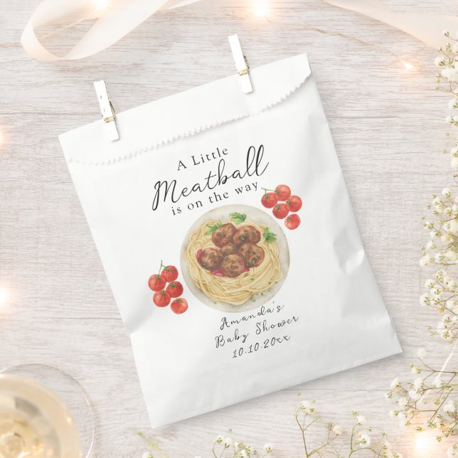 A little Meatball is on the way Baby Shower Geschenktütchen (Ausgeschnitten)