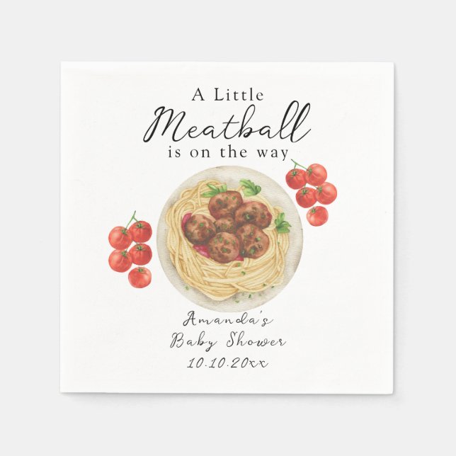A little Meatball is on the way Baby Shower Serviette (Vorderseite)