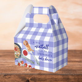A Little Meatball Is On The Way Blue Baby Shower Geschenkschachtel
