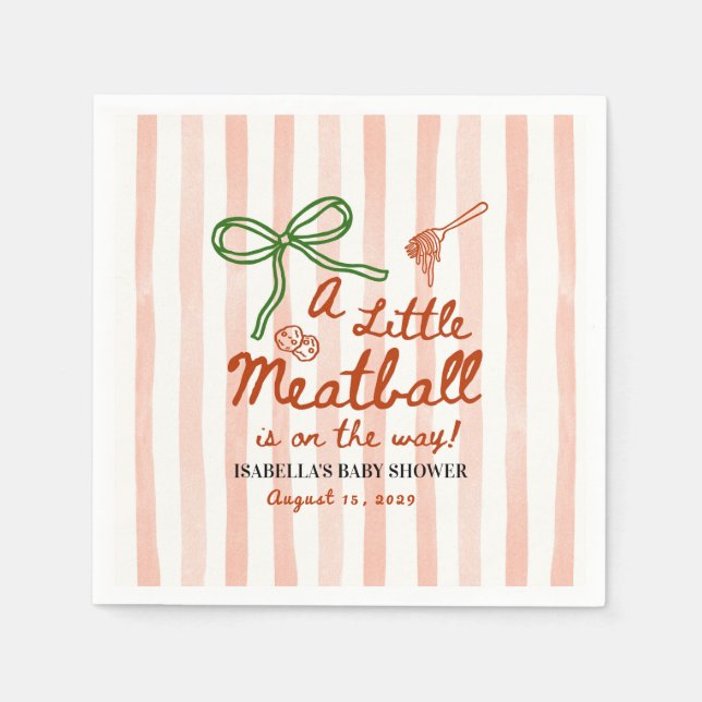 A little meatball is on the way Green Bow Serviette (Vorderseite)