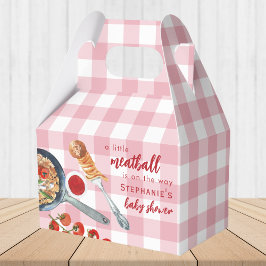 A Little Meatball Is On The Way Pink Baby Shower Geschenkschachtel