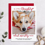 A Little Naughty Personalized Dog Pet Photo Feiertagskarte<br><div class="desc">A Little Naughty, but mostly Nice! Send cute and fun holiday greetings with this super cute personalized custom pet photo holiday card. Merry Christmas wishes from the dog with cute paw prints in a fun modern photo design. Add your dog's photo or family photo with the dog, and personalize with...</div>