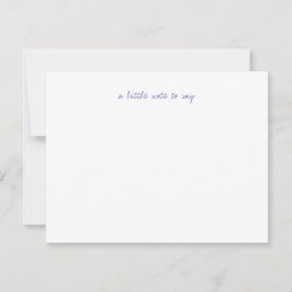 A Little Note to Say Navy Blue Script Stationery Mitteilungskarte