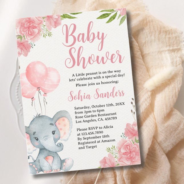 A Little Peanut is on the Way, Baby Shower Girl Einladung (Von Creator hochgeladen)