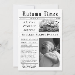 A little pumpkin arrived Birth Announcement Ankündigung