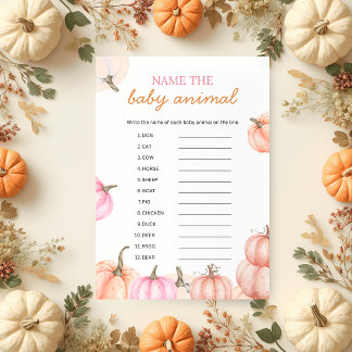 A Little Pumpkin Baby Shower | Baby-Tier-Spiel Einladung