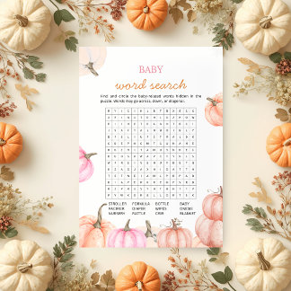 A Little Pumpkin Baby Shower | Wortsuche-Spiel Einladung