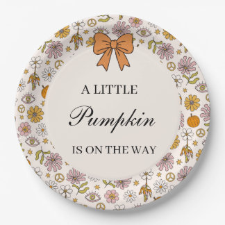 A Little Pumpkin Boho Baby Shower Plate Pappteller