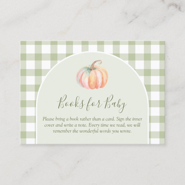 A Little Pumpkin Fall Baby Shower Books For Baby Begleitkarte (Vorderseite)