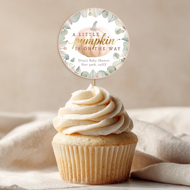 A Little Pumpkin Fall Baby Shower Favor Sticker (Baby Shower Sticker Favor)