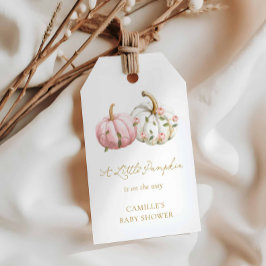 A little Pumpkin Fall Girl Baby Shower Favor Tag Geschenkanhänger