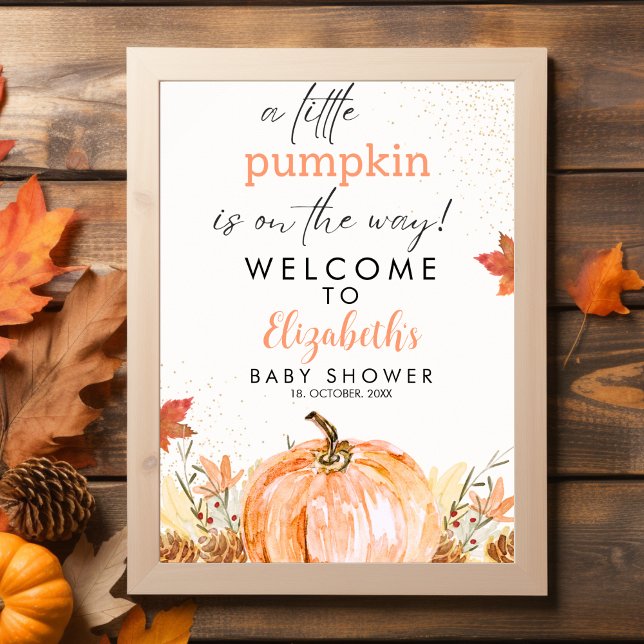 A Little Pumpkin is on her Way, Baby Shower Poster (Von Creator hochgeladen)