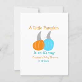 A little pumpkin is on it's way baby shower orange postkarte