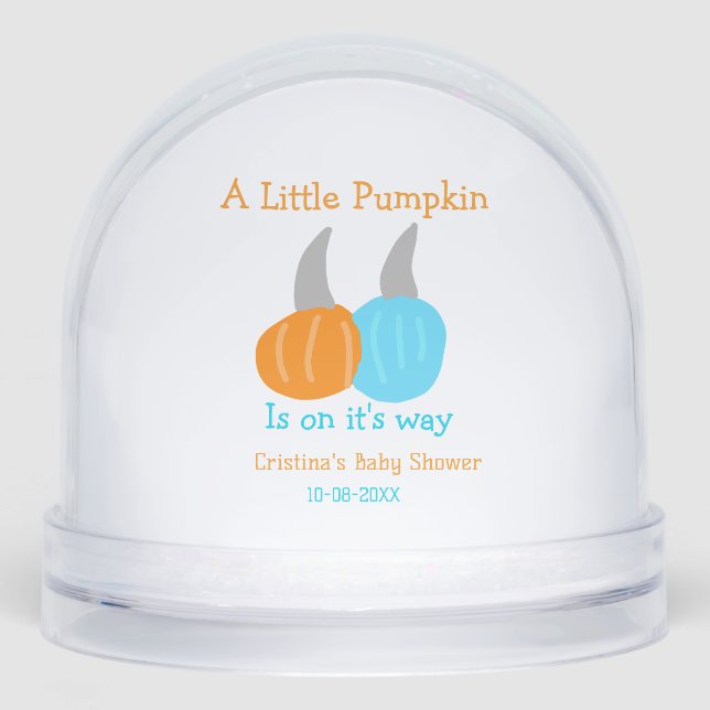 A little pumpkin is on it's way baby shower orange schneekugeln (Vorderseite)
