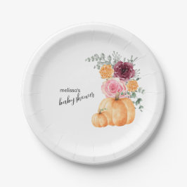 A little pumpkin is on the way baby shower dessert pappteller