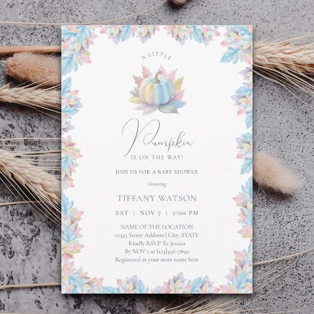 A Little Pumpkin is On The Way Boy Baby Shower Einladung (Von Creator hochgeladen)