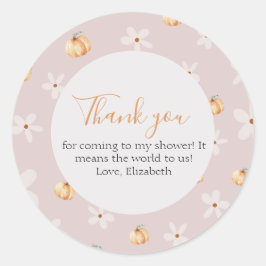 A Little Pumpkin Is On The Way Thank you Runder Aufkleber