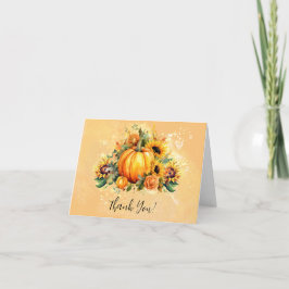 A Little Pumpkin | Sunflowers Fall Baby Shower Dankeskarte