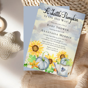 A Little Pumpkin   Sunflowers Virtual Baby Shower  Einladung
