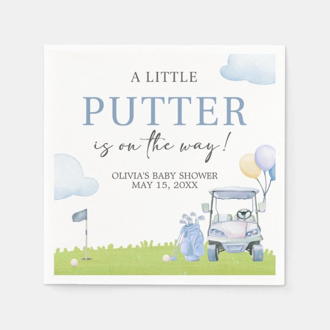 A Little Putter Golf Baby Shower Serviette (Vorderseite)