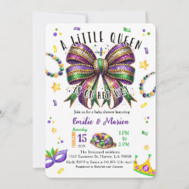 A little Queen is on her way Mardi Gras Invitation Einladung