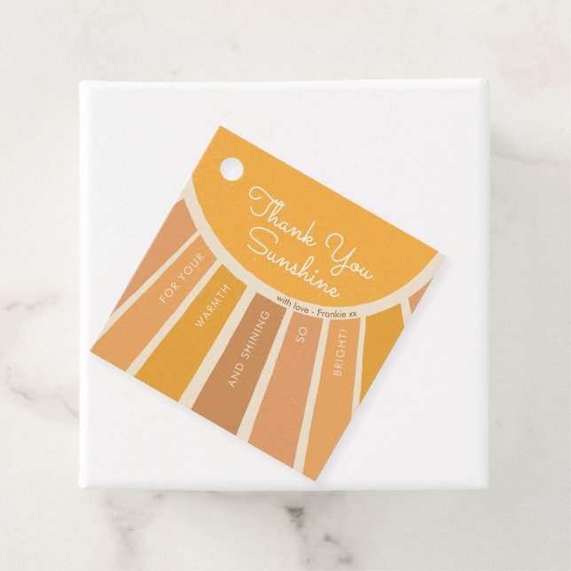 A Little ray of Sunshine Baby Shower Thank You Geschenkanhänger (Beispiel)