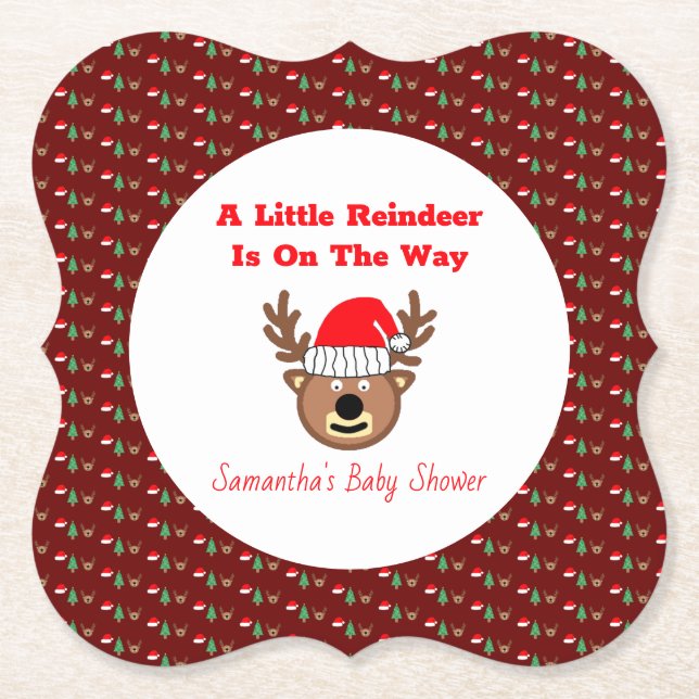 A Little Reindeer Is On The Way Untersetzer (Vorderseite)