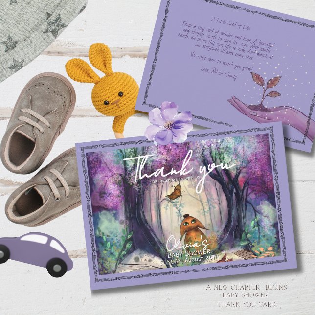 A Little Seed of Love Storybook Baby shower Dankeskarte (A Little Seed of Love Storybook Baby shower Thank You Card)