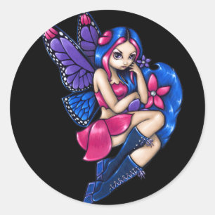 "A Little Shy"-Aufkleber Runder Aufkleber