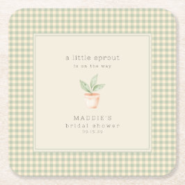 A Little Sprout is on the Way Baby Shower Rechteckiger Pappuntersetzer