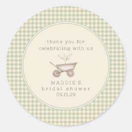 A Little Sprout is on the Way Baby Shower Runder Aufkleber