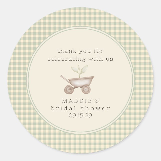 A Little Sprout is on the Way Baby Shower  Runder Aufkleber (Vorderseite)