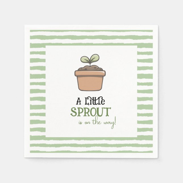 A Little Sprout on the Way Baby Shower Napkins Serviette (Vorderseite)