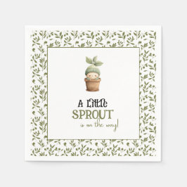 A Little Sprout on the Way Baby Shower Napkins Serviette