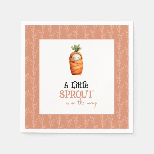 A Little Sprout on the Way Baby Shower Napkins Serviette (Vorderseite)