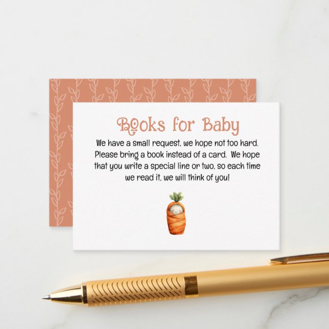 A Little Sprout on the Way Books for Baby Card Begleitkarte (Vorderseite/Rückseite Beispiel)